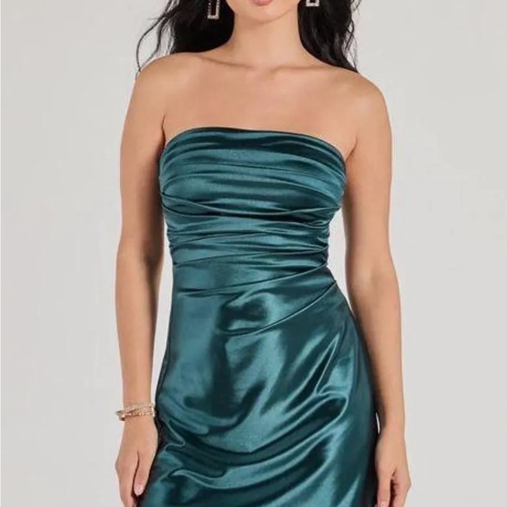 Green Strapless Mini Dress